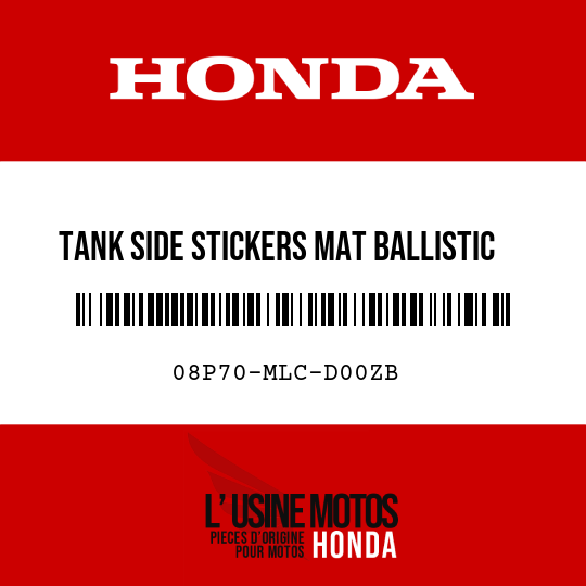 image de 08P70-MLC-D00ZB TANK SIDE STICKERS MAT BALLISTIC BLACK METALLIC