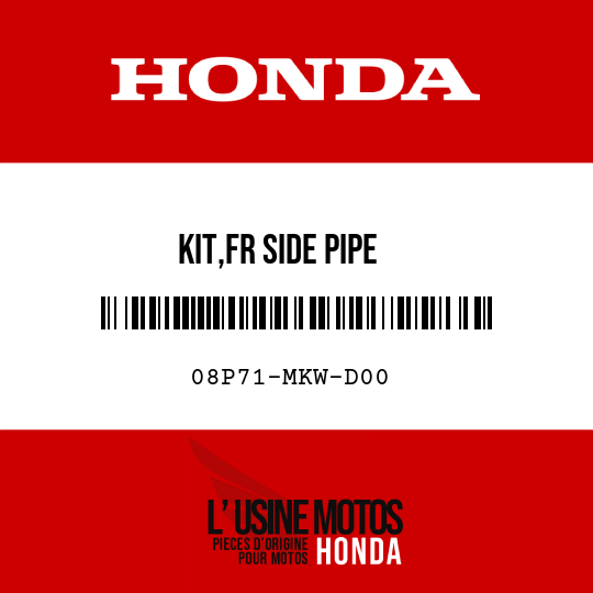 image de 08P71-MKW-D00 KIT,FR SIDE PIPE