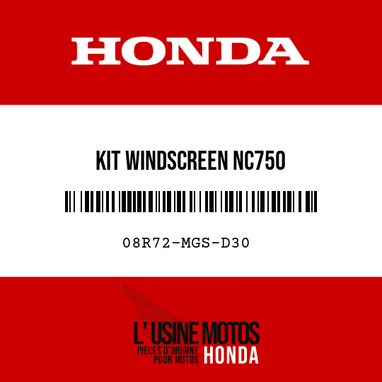 image de 08R72-MGS-D30 KIT WINDSCREEN NC750