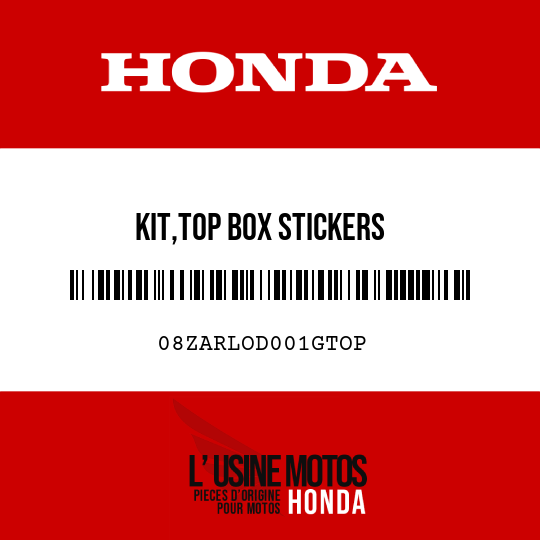 image de 08ZARLOD001GTOP KIT,TOP BOX STICKERS