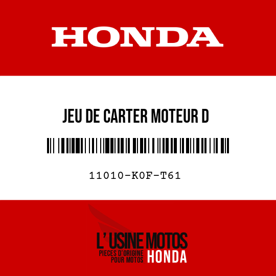 image de 11010-K0F-T61 JEU DE CARTER MOTEUR D