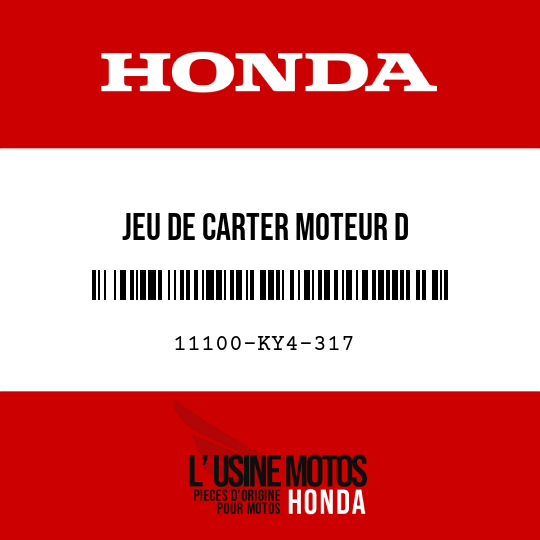 image de 11100-KY4-317 JEU DE CARTER MOTEUR D