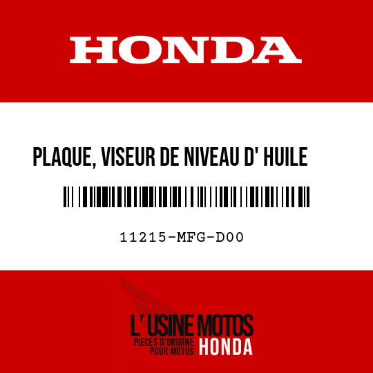 image de 11215-MFG-D00 PLAQUE, VISEUR DE NIVEAU D' HUILE