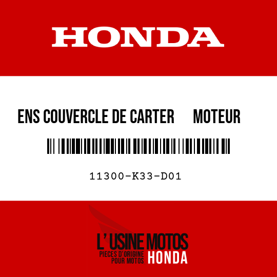 image de 11300-K33-D01 ENS COUVERCLE DE CARTER      MOTEUR D