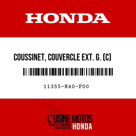 image de 11355-K40-F00 COUSSINET, COUVERCLE EXT. G. (C)