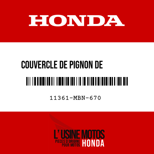 image de 11361-MBN-670 COUVERCLE DE PIGNON DE        COMMANDE