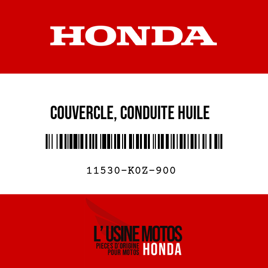 image de 11530-K0Z-900 COUVERCLE, CONDUITE HUILE