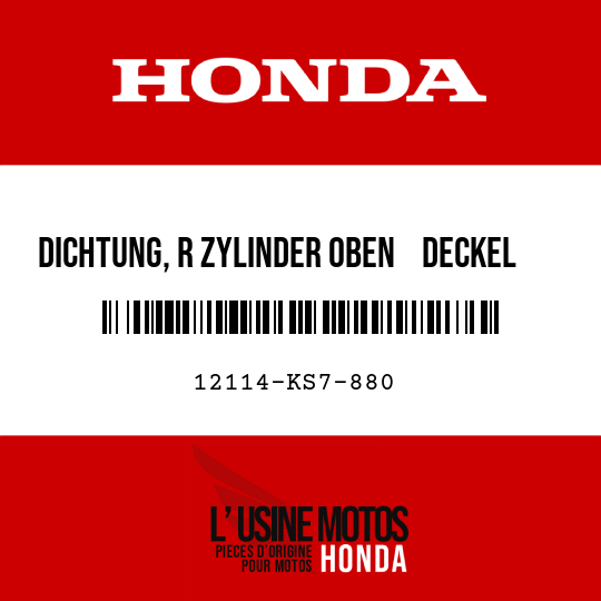 image de 12114-KS7-880 DICHTUNG, R ZYLINDER OBEN    DECKEL