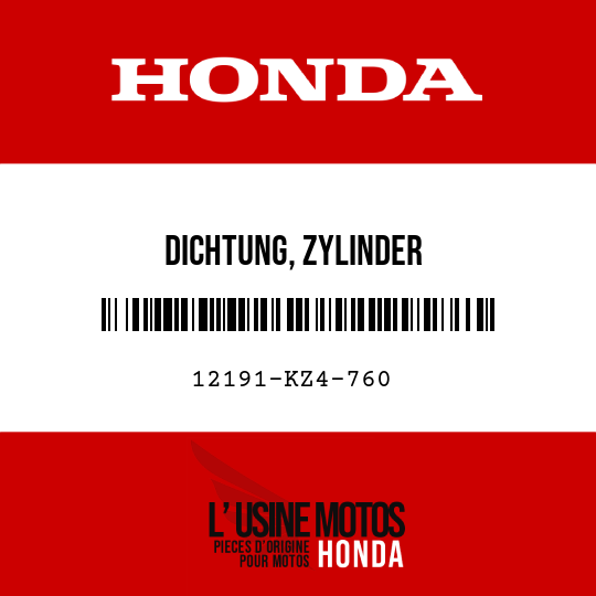 image de 12191-KZ4-760 DICHTUNG, ZYLINDER