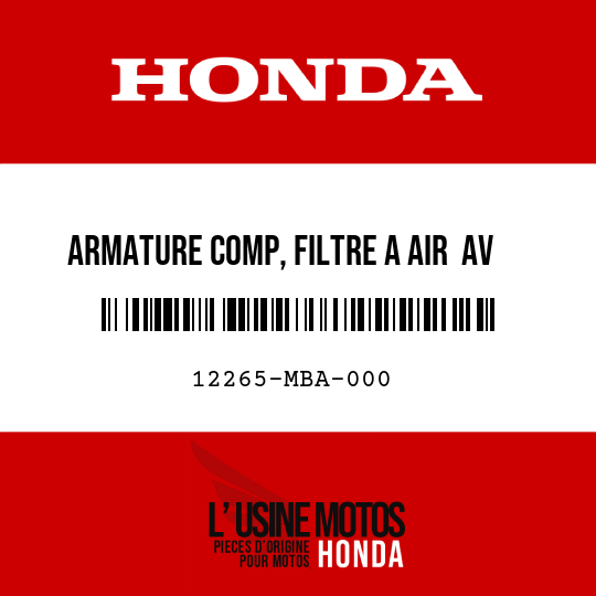 image de 12265-MBA-000 ARMATURE COMP, FILTRE A AIR  AV FIXATION