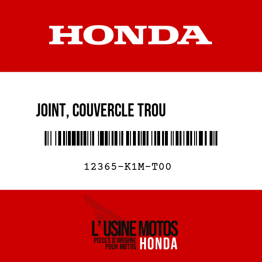 image de 12365-K1M-T00 JOINT, COUVERCLE TROU         POUSSOIR ENTREE