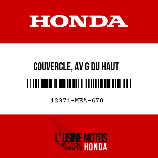 image de 12371-MEA-670 COUVERCLE, AV G DU HAUT