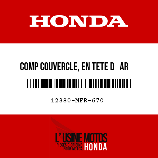 image de 12380-MFR-670 COMP COUVERCLE, EN TETE D   AR