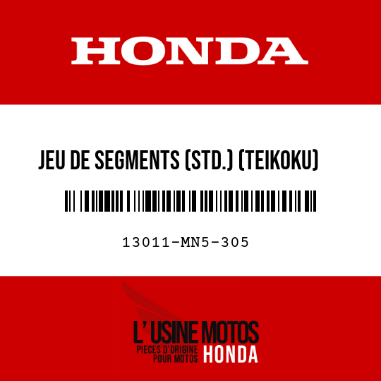 image de 13011-MN5-305 JEU DE SEGMENTS (STD.) (TEIKOKU)