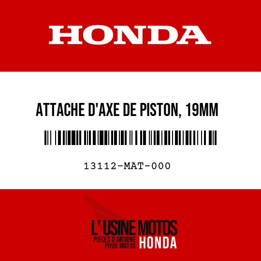 image de 13112-MAT-000 ATTACHE D'AXE DE PISTON, 19MM