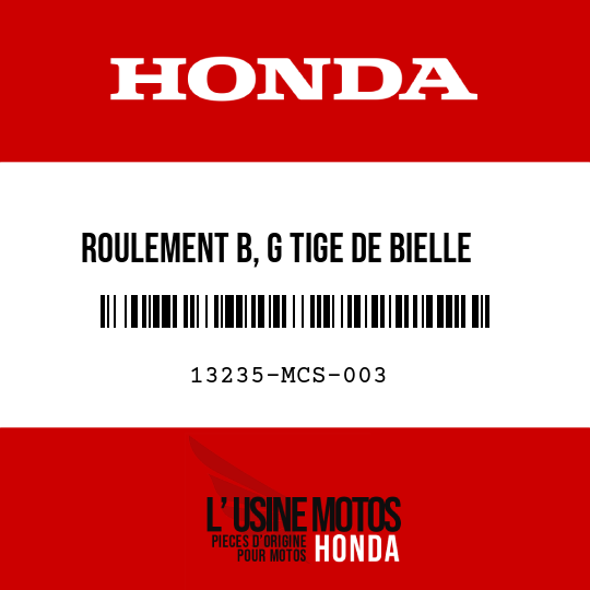 image de 13235-MCS-003 ROULEMENT B, G TIGE DE BIELLE (NOIR)