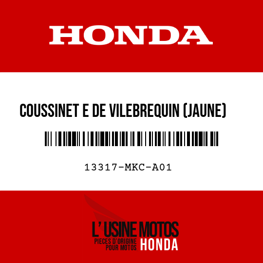 image de 13317-MKC-A01 COUSSINET E DE VILEBREQUIN (JAUNE)