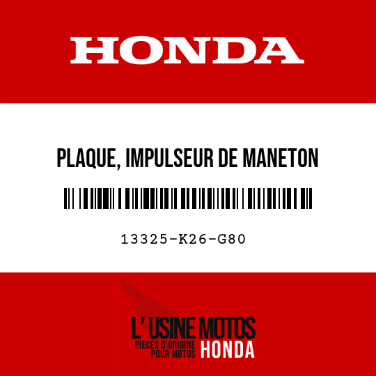 image de 13325-K26-G80 PLAQUE, IMPULSEUR DE MANETON