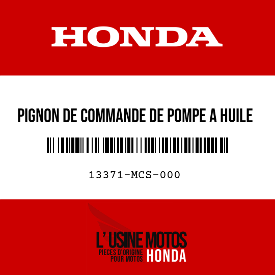 image de 13371-MCS-000 PIGNON DE COMMANDE DE POMPE A HUILE (22T)