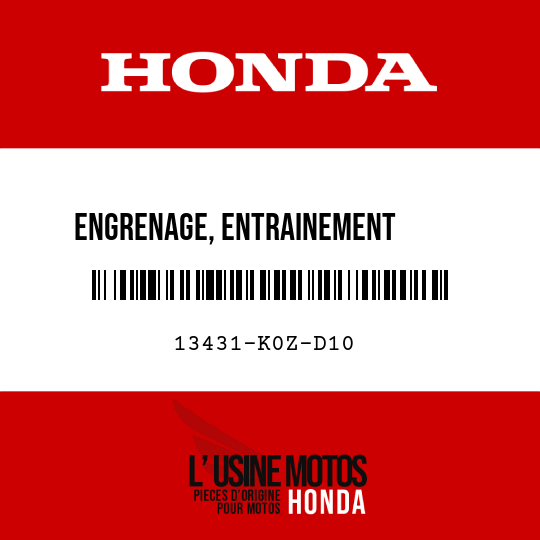 image de 13431-K0Z-D10 ENGRENAGE, ENTRAINEMENT       BALANCIER AR (58T)