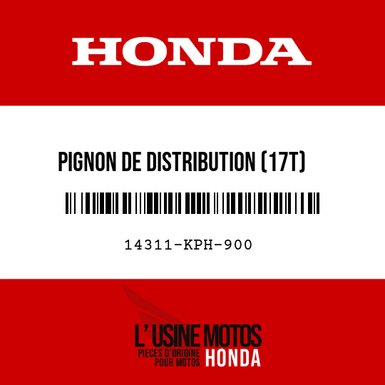 image de 14311-KPH-900 PIGNON DE DISTRIBUTION (17T)