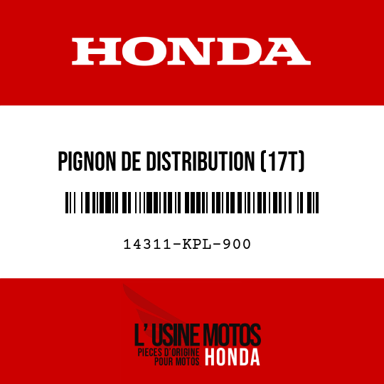 image de 14311-KPL-900 PIGNON DE DISTRIBUTION (17T)