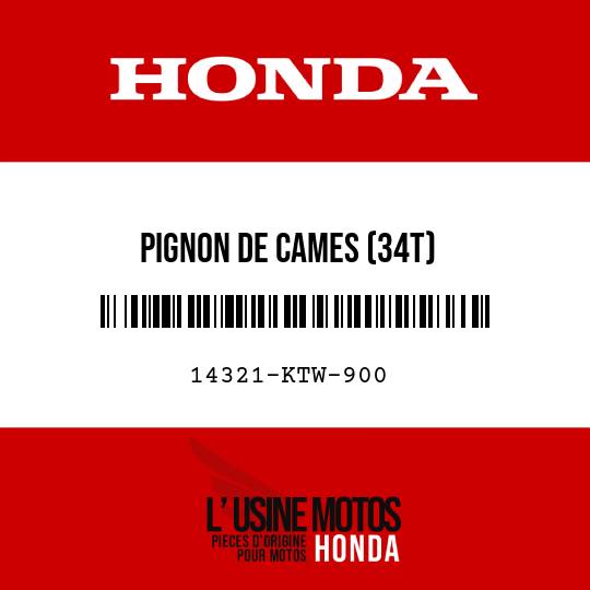 image de 14321-KTW-900 PIGNON DE CAMES (34T)