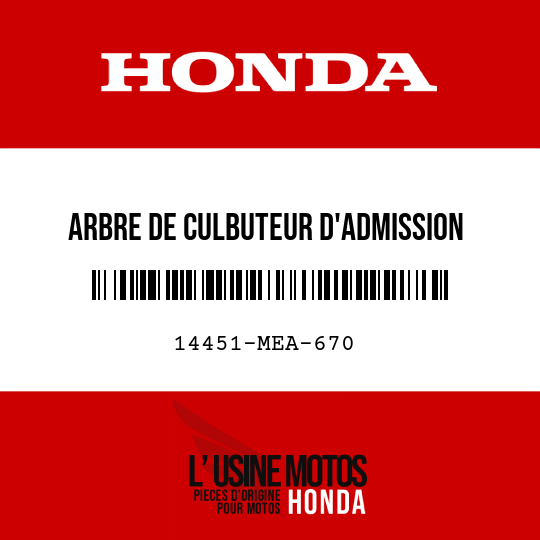 image de 14451-MEA-670 ARBRE DE CULBUTEUR D'ADMISSION