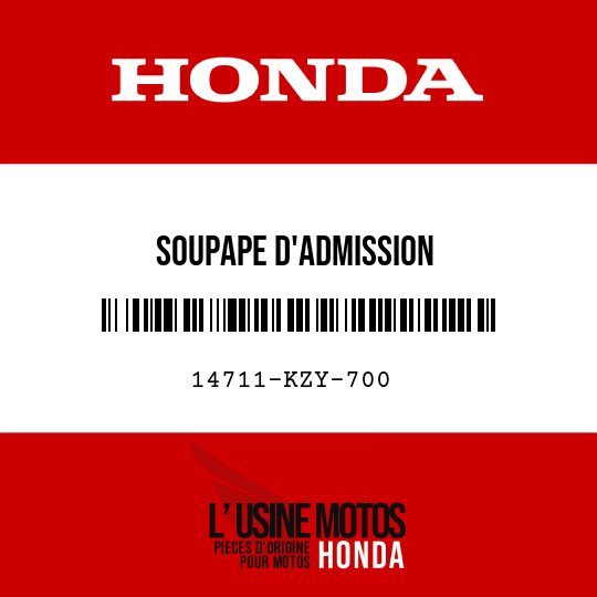 image de 14711-KZY-700 SOUPAPE D'ADMISSION