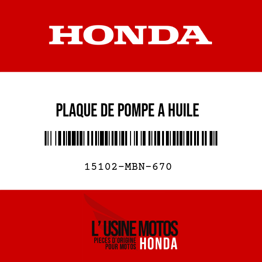 image de 15102-MBN-670 PLAQUE DE POMPE A HUILE