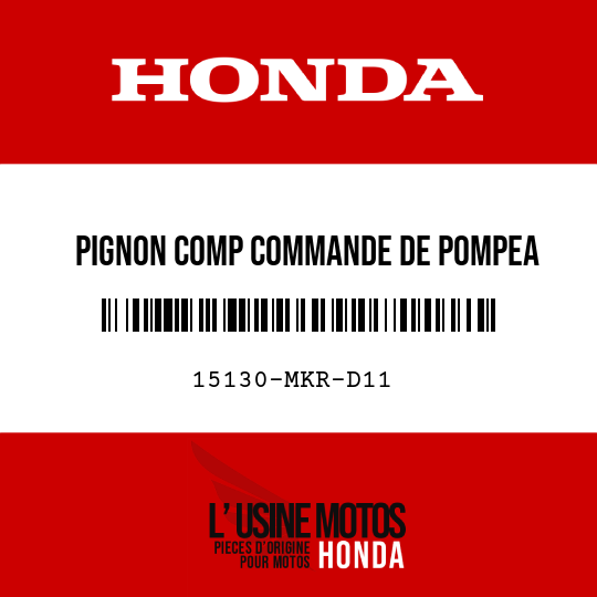 image de 15130-MKR-D11 PIGNON COMP COMMANDE DE POMPEA HUILE (26T)