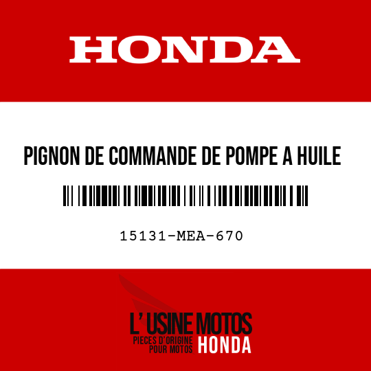 image de 15131-MEA-670 PIGNON DE COMMANDE DE POMPE A HUILE (24T)