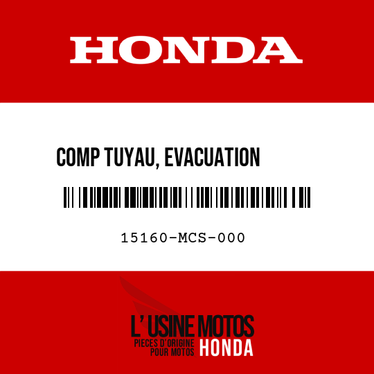 image de 15160-MCS-000 COMP TUYAU, EVACUATION       D'HUILE