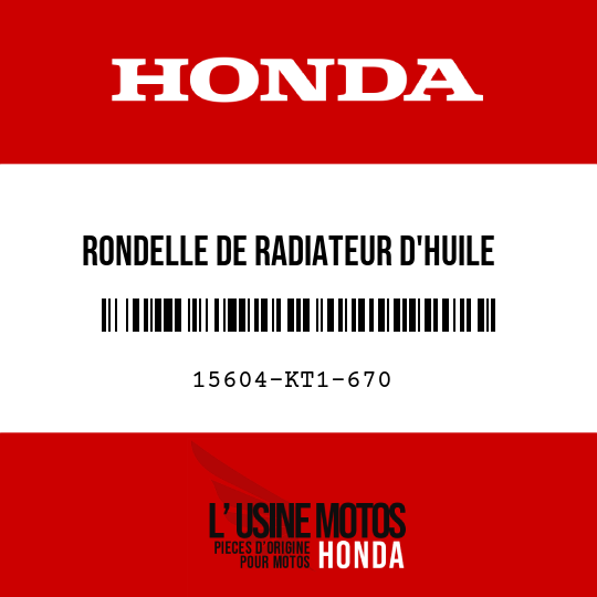 image de 15604-KT1-670 RONDELLE DE RADIATEUR D'HUILE