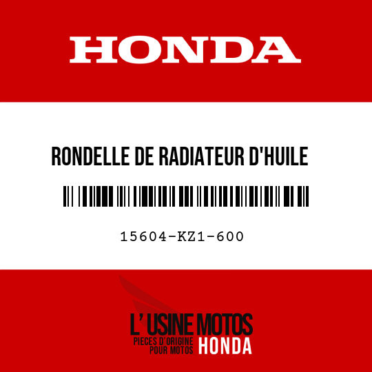image de 15604-KZ1-600 RONDELLE DE RADIATEUR D'HUILE