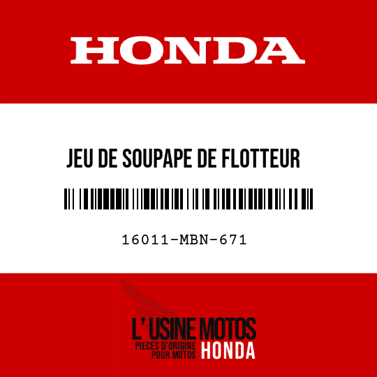 image de 16011-MBN-671 JEU DE SOUPAPE DE FLOTTEUR