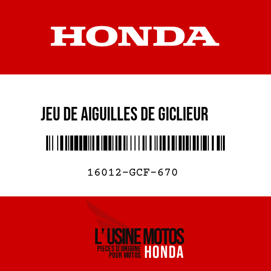 image de 16012-GCF-670 JEU DE AIGUILLES DE GICLIEUR