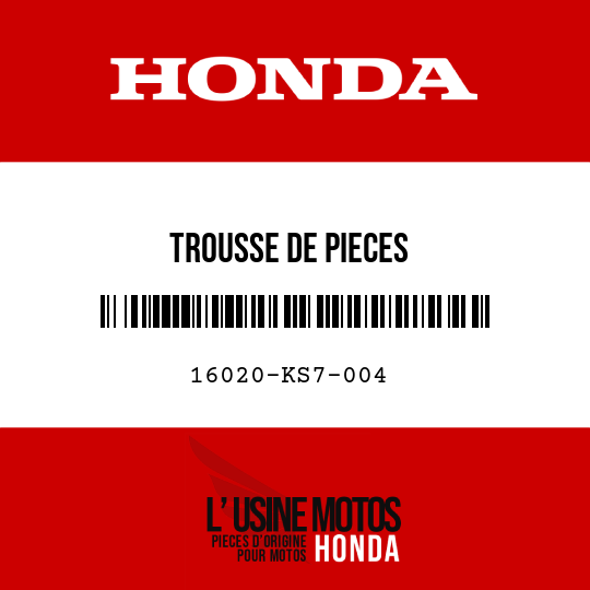 image de 16020-KS7-004 TROUSSE DE PIECES FACULTATIVESCARBURATEUR