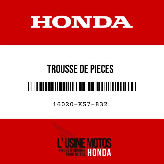image de 16020-KS7-832 TROUSSE DE PIECES FACULTATIVESCARBURATEUR
