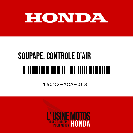 image de 16022-MCA-003 SOUPAPE, CONTROLE D'AIR       ROTATIVE