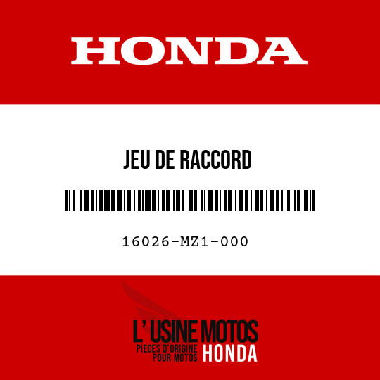 image de 16026-MZ1-000 JEU DE RACCORD