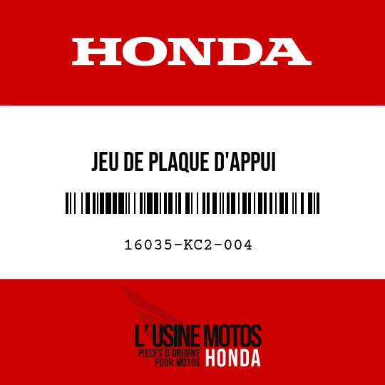 image de 16035-KC2-004 JEU DE PLAQUE D'APPUI