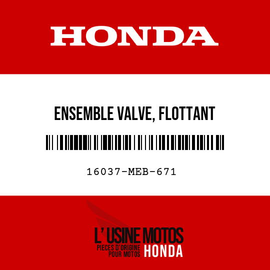 image de 16037-MEB-671 ENSEMBLE VALVE, FLOTTANT