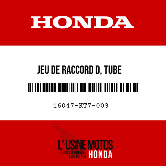 image de 16047-KT7-003 JEU DE RACCORD D, TUBE