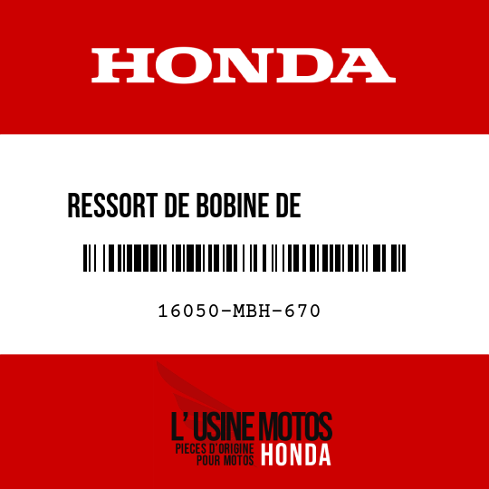 image de 16050-MBH-670 RESSORT DE BOBINE DE          COMPRESSION