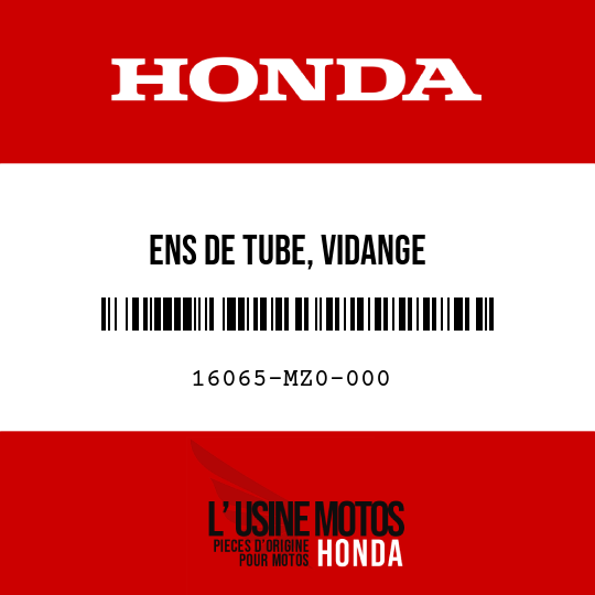 image de 16065-MZ0-000 ENS DE TUBE, VIDANGE