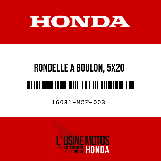 image de 16081-MCF-003 RONDELLE A BOULON, 5X20