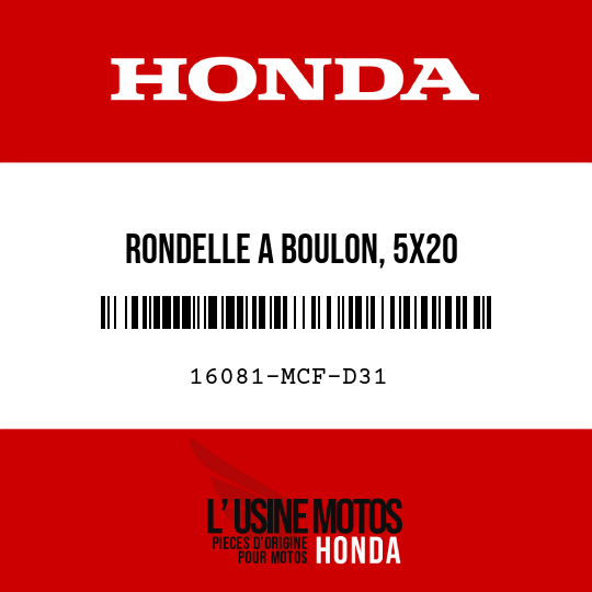 image de 16081-MCF-D31 RONDELLE A BOULON, 5X20