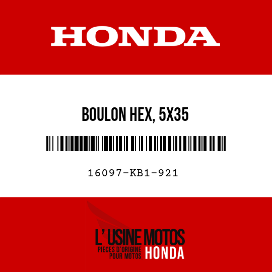 image de 16097-KB1-921 BOULON HEX, 5X35