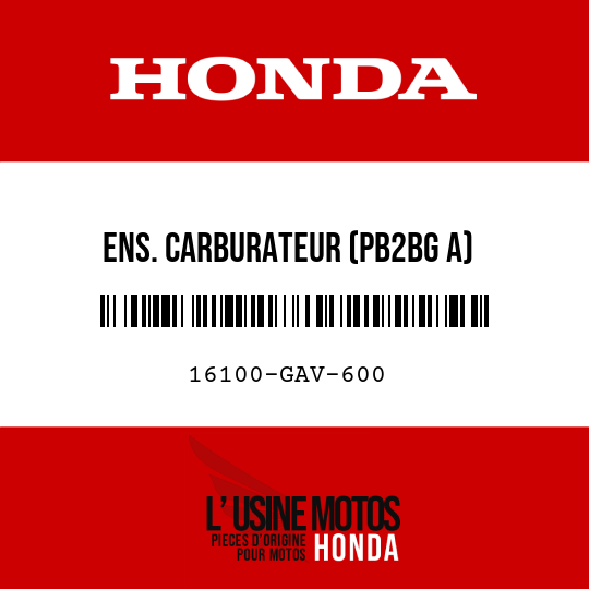 image de 16100-GAV-600 ENS. CARBURATEUR (PB2BG A)